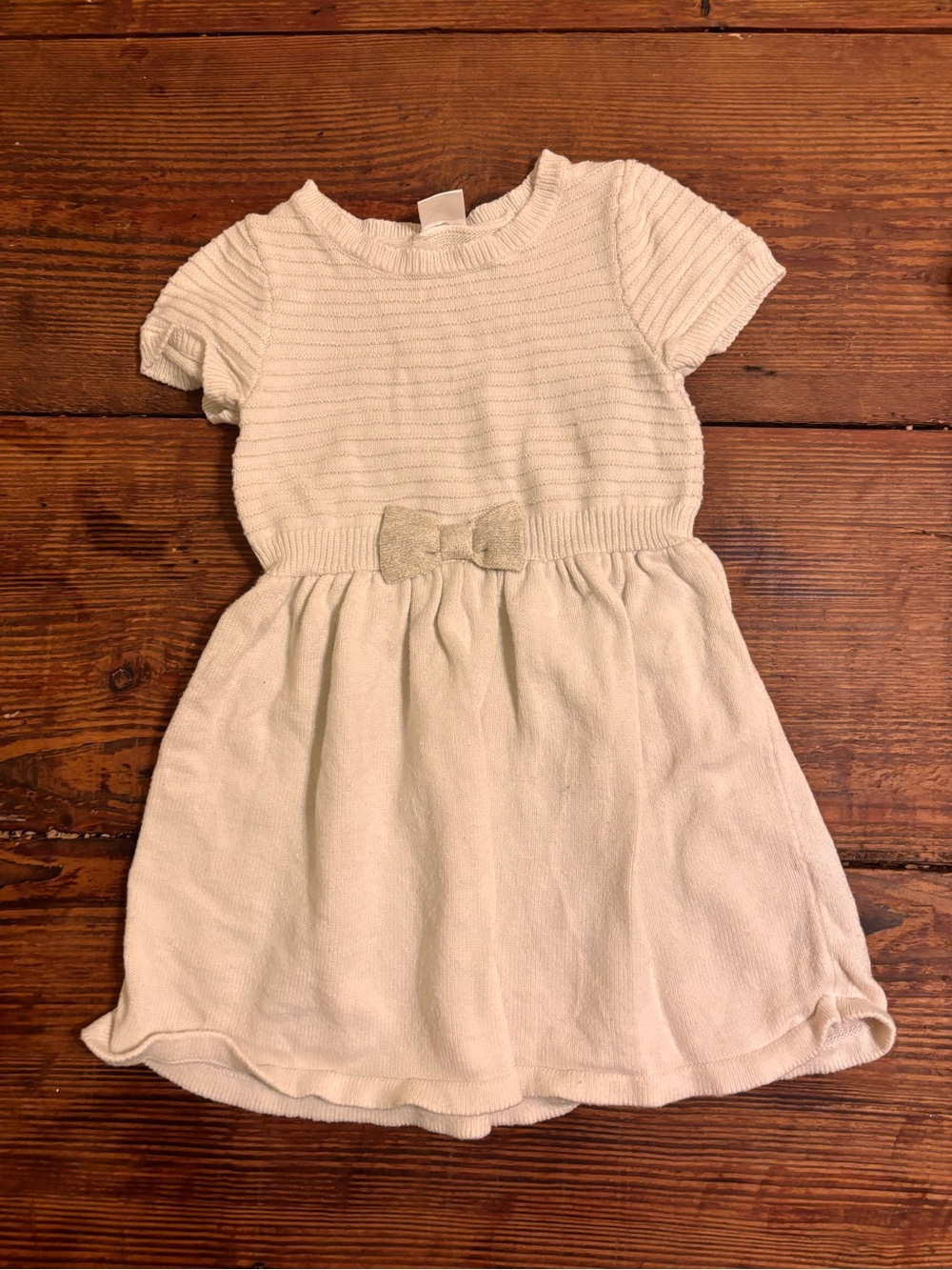 Gymboree Cream Knit Bow-Accent Dress